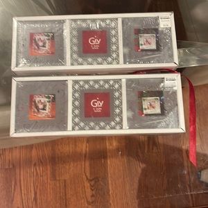 Bed Bath & Beyond Christmas Silver 3 picture frames nwt